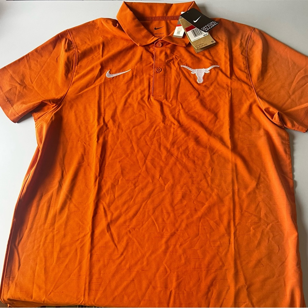 Nike Men's Burnt Orange College Texas Longhorns Polo Shirt NWT Large